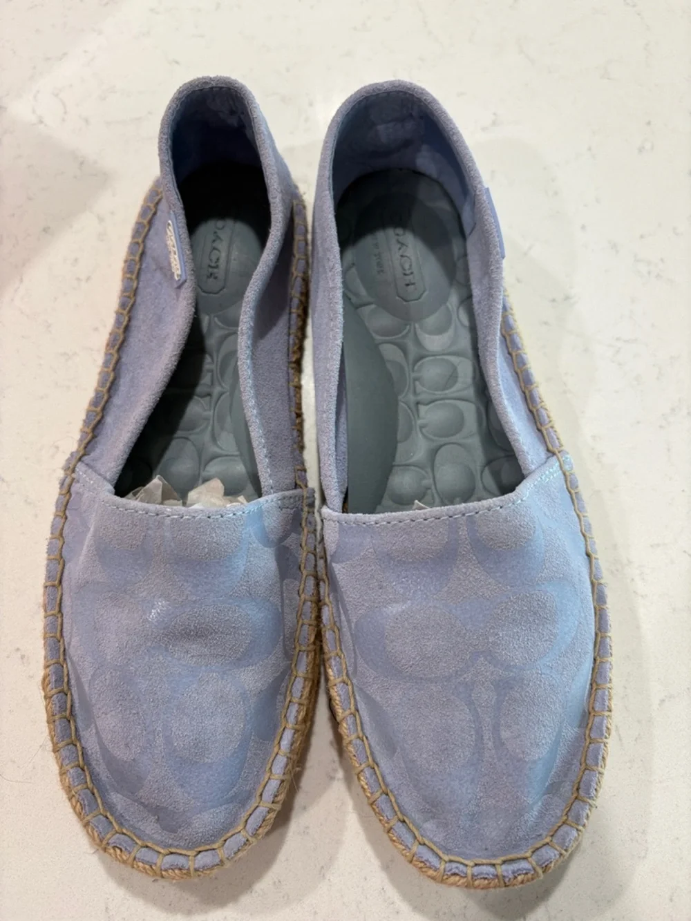 Coach Light Blue Canvas Espadrille Slip-Ons - Picture 2 of 9